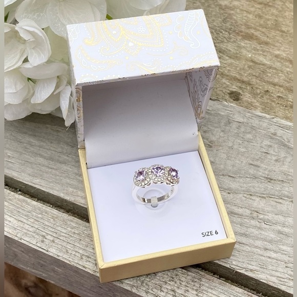 NWT CHARTER CLUB TRIPLE HALO SILVER TONED RING - 6 - Picture 4 of 10